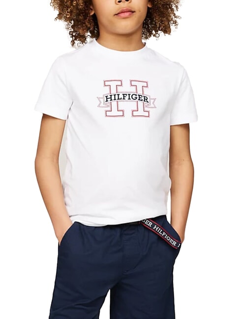 TOMMY HILFIGER TH KIDS Maglietta a maniche corte in cotone white - T-shirt Bambino
