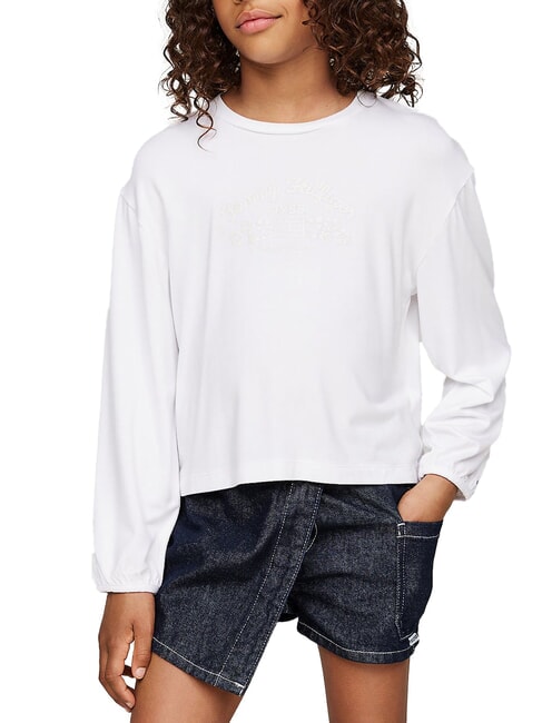 TOMMY HILFIGER TH KIDS Sleeve T-Shirt a maniche lunghe white - T-shirt Bambino