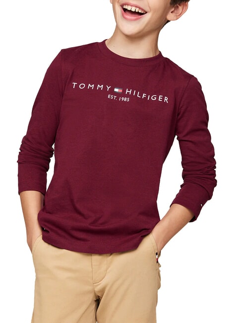 TOMMY HILFIGER TH KIDS T-Shirt a maniche lunghe deep rouge - T-shirt Bambino