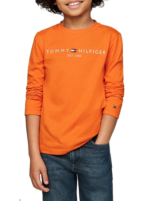 TOMMY HILFIGER TH KIDS T-Shirt a maniche lunghe orange thunder - T-shirt Bambino