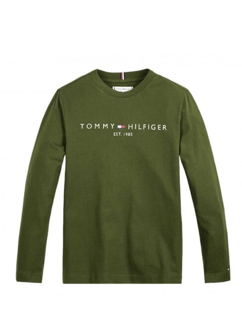 TOMMY HILFIGER TH KIDS T-Shirt a maniche lunghe utility olive - T-shirt Bambino
