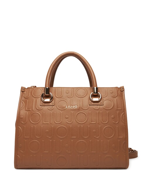 LIUJO MANHATTAN Borsa satchel media con logo suede - Borse Donna