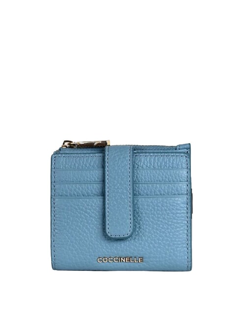 COCCINELLE METALLIC SOFT Mini Portafoglio in pelle arctic blue - Portafogli Donna