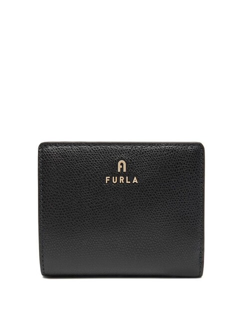 FURLA CAMELIA Portafoglio compatto in pelle Nero - Portafogli Donna