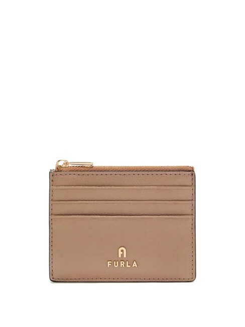 FURLA CAMELIA Portacard / Portamonete in pelle greige - Portafogli Donna