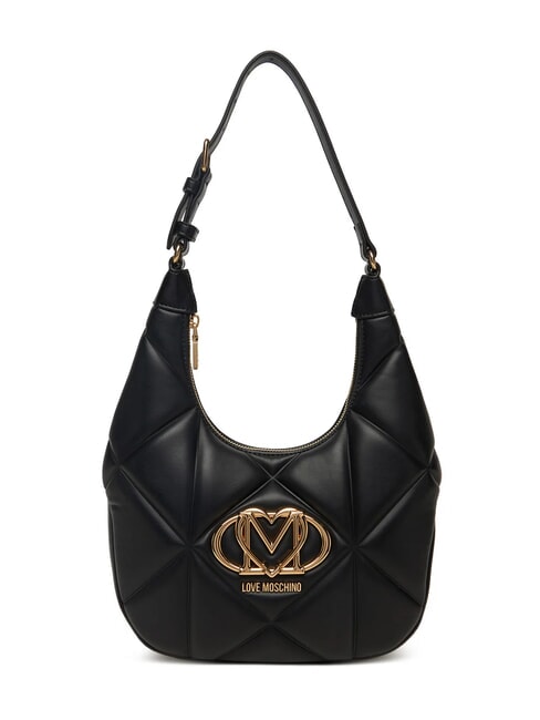 LOVE MOSCHINO EMBOSSED Borsa Hobo a spalla Nero - Borse Donna