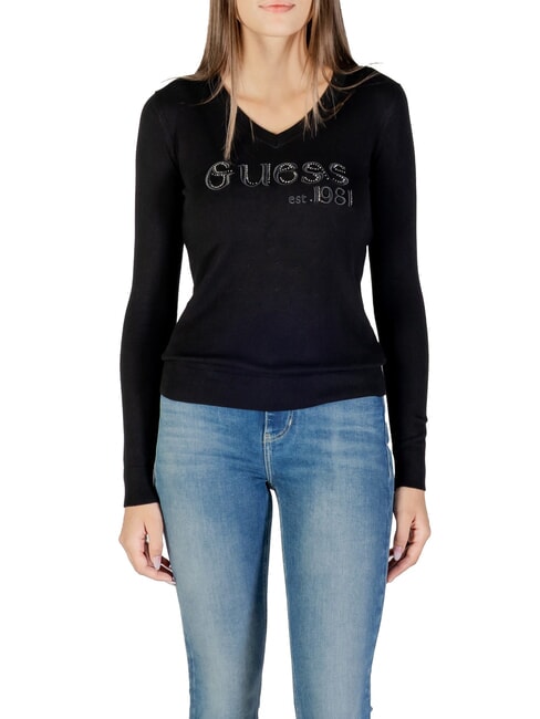 GUESS SAYLOR LOGO  Maglia jetbla - Maglie Donna