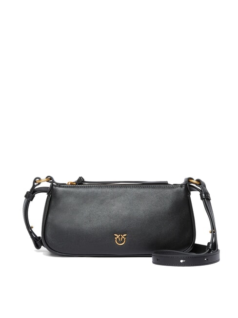 PINKO HALF MOON Borsa piccola a tracolla in pelle nero-antique gold - Borse Donna