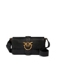 PINKO LOVE ONE CLASSIC SLOUCHY Borsa a spalla in pelle nero-antique gold - Borse Donna - 1
