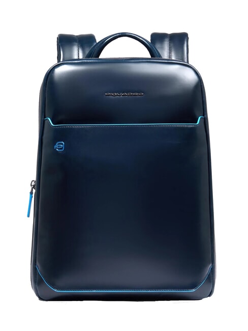 PIQUADRO BLUE SQUARE Zaino porta PC 14", in pelle blu - Zaini da lavoro porta PC