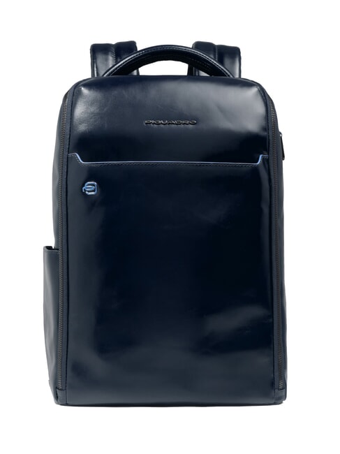PIQUADRO BLUE SQUARE Zaino fast-check in pelle, porta pc 14" blu - Zaini da lavoro porta PC