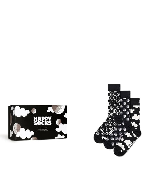 HAPPY SOCKS BLACK AND WHITE Gift set calze 3 paia black - Calze Uomo