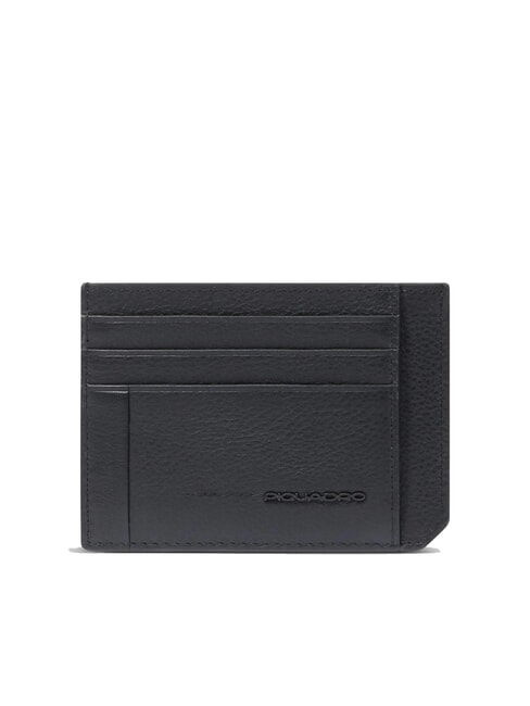 PIQUADRO W137 Porta carte di credito piatto in pelle Nero - Portafogli Uomo