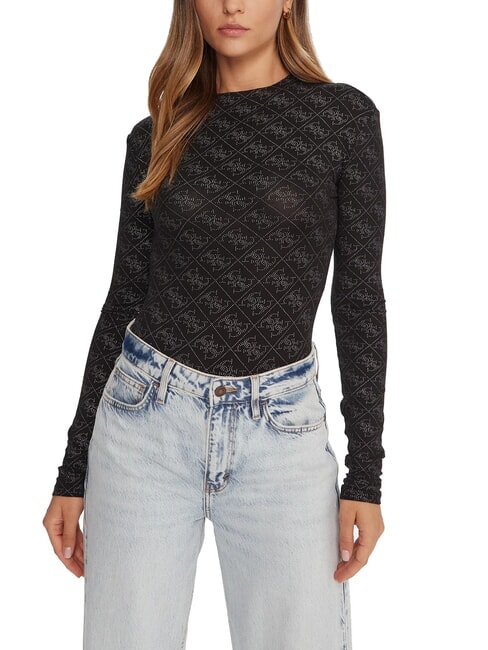 GUESS TEODORA Maglia girocollo manica lunga con strass jetbla - Maglie Donna