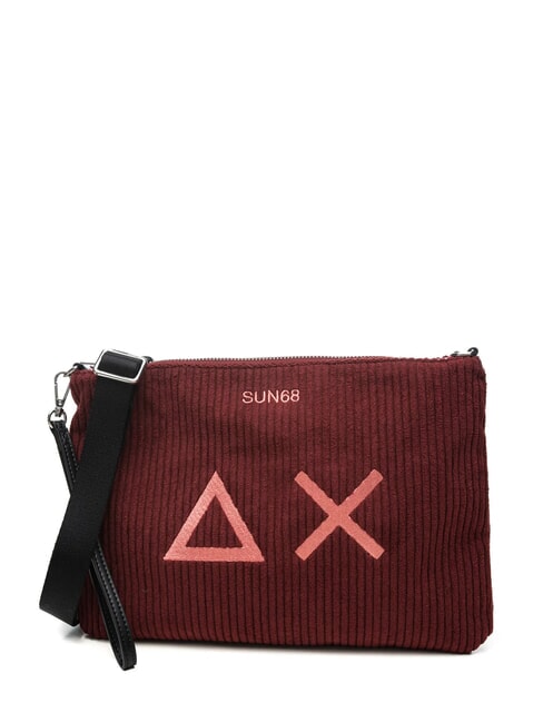 SUN68 CORDUROY Pochette con polsierina e tracolla bordeaux - Borse Donna