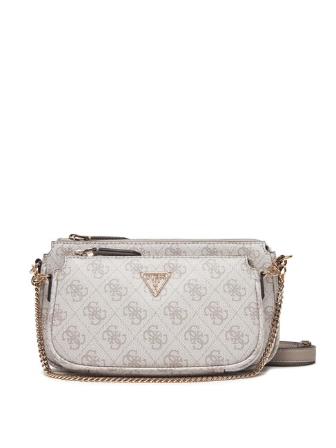 GUESS NOELLE 2 Doppia borsa a tracolla dark taupe logo - Borse Donna