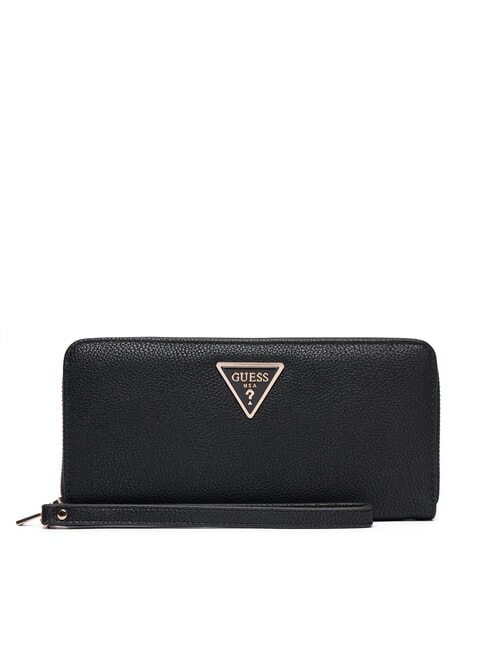 GUESS LAUREL 2 Portafoglio grande zip around polsierina NERO - Portafogli Donna