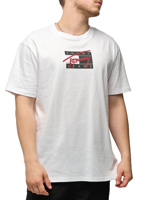 TOMMY HILFIGER TH JEANS Paint T-Shirt in cotone white - T-shirt Uomo