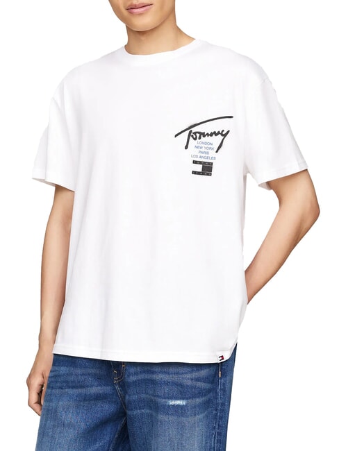 TOMMY HILFIGER TH JEANS City T-Shirt in cotone white - T-shirt Uomo