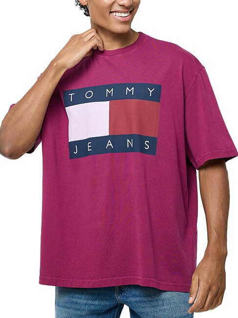 TOMMY HILFIGER TH JEANS Maxi Flag T-Shirt in cotone valley grape - T-shirt Uomo
