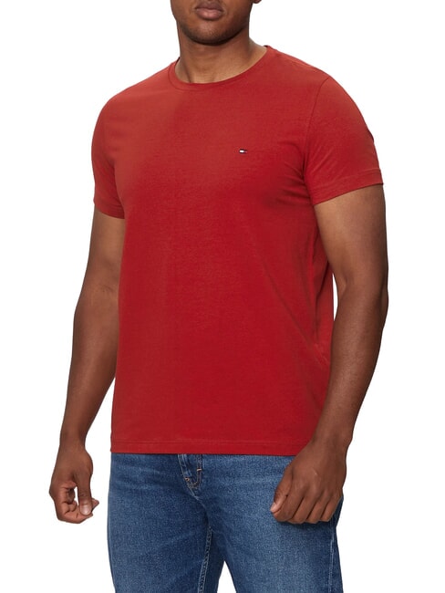 TOMMY HILFIGER  T-shirt stretch uomo dark magma - T-shirt Uomo