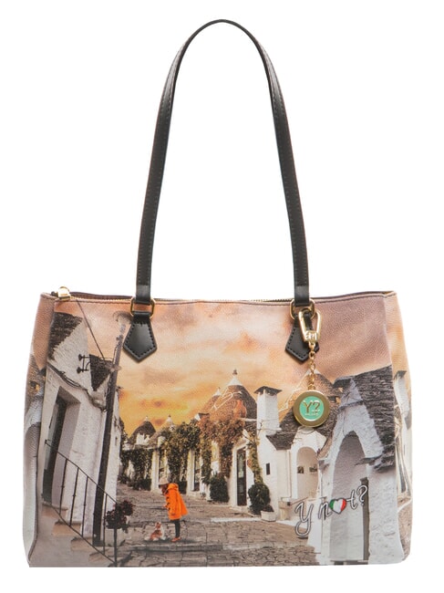 YNOT YESBAG Borsa a spalla stampata life in trulli - Borse Donna