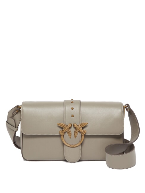 PINKO LOVE ONE CLASSIC SLOUCHY Borsa a spalla in pelle noce-antique gold - Borse Donna