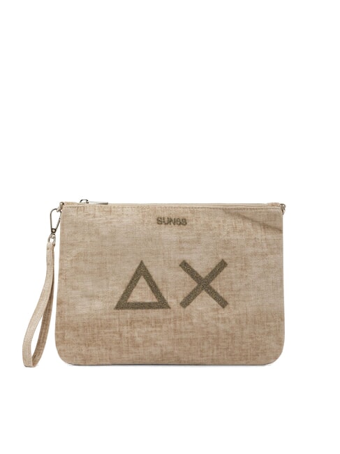 SUN68 VELVET Pochette con polisierina e tracolla beige - Borse Donna