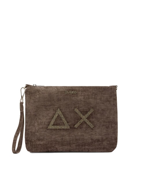 SUN68 VELVET Pochette con polisierina e tracolla fango - Borse Donna