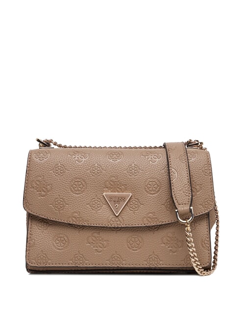 GUESS CRESIDIA II Borsa a tracolla con flap dark taupe logo - Borse Donna