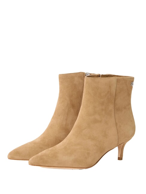 RALPH LAUREN MCKAY Stivaletti in pelle suede tacco basso camel - Scarpe Donna