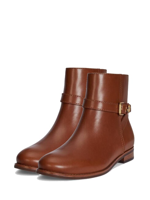 RALPH LAUREN BROOKE 2 Stivaletti bassi in pelle con fibbia lauren tan1 - Scarpe Donna