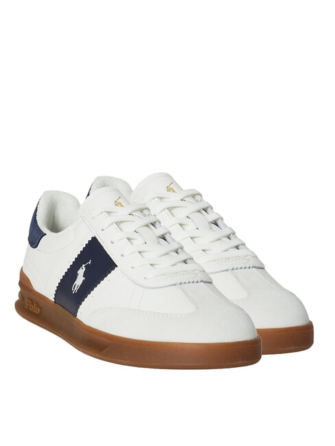 RALPH LAUREN HERITAGE AERA Sneakers in pelle off white/navy - Scarpe Uomo