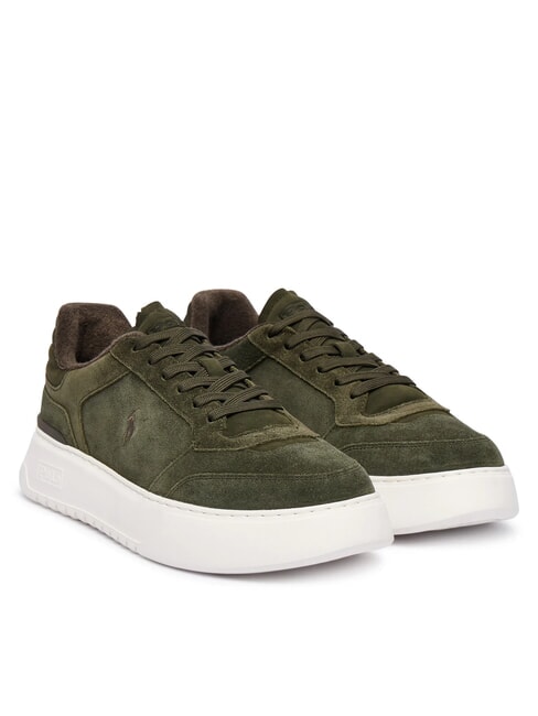 RALPH LAUREN RLITE COURT Sneakers in pelle suede estate olive - Scarpe Uomo