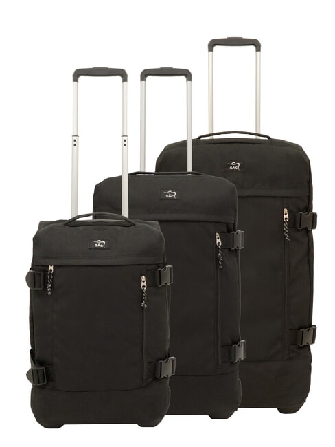 LESAC GLOBETROTTER 2 Set 3 trolley:cabin+medio+grande black - Set Trolley