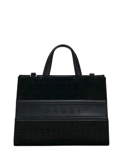 GAUDÌ ADA VELUR L Borsa a mano con inserti in velluto NERO - Borse Donna