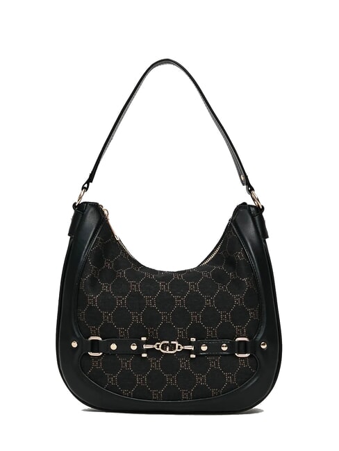 GAUDÌ NEW DIAZ Borsa hobo logo jacquard NERO - Borse Donna