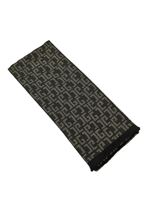 GAUDÌ ESTELLE Sciarpa filato lurex logo all over NERO - Sciarpe