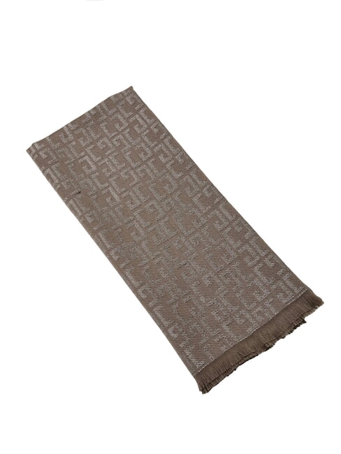 GAUDÌ ESTELLE Sciarpa filato lurex logo all over taupe - Sciarpe
