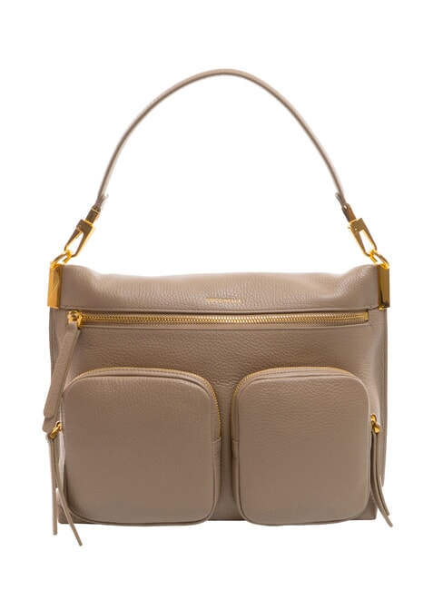 COCCINELLE HYLE Borsa media in pelle doppia funzione warm taupe - Borse Donna