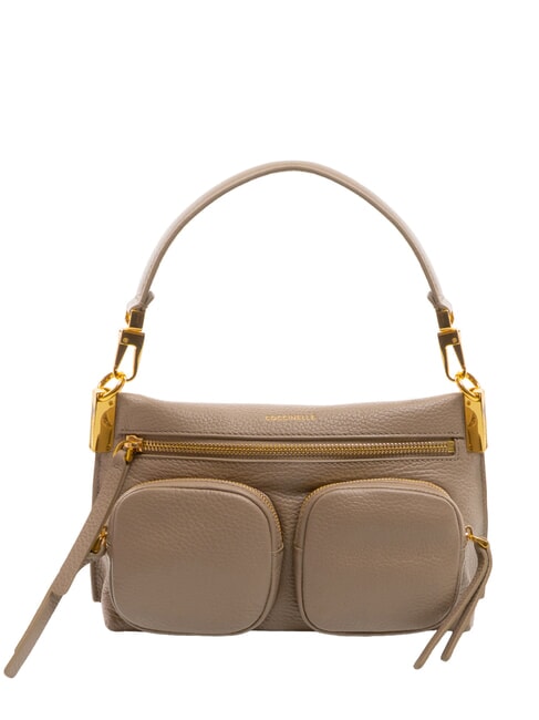 COCCINELLE HYLE Borsa piccola in pelle doppia funzione warm taupe - Borse Donna