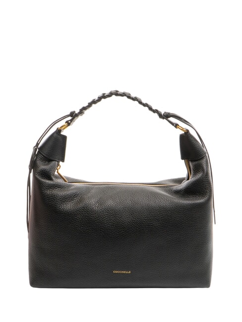 COCCINELLE RHEA Borsa a spalla in pelle con tracolla Nero - Borse Donna