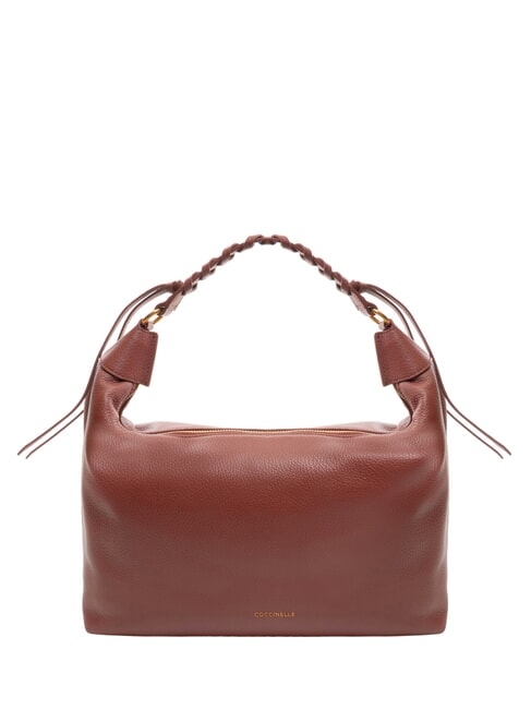 COCCINELLE RHEA Borsa a spalla in pelle con tracolla brandy - Borse Donna