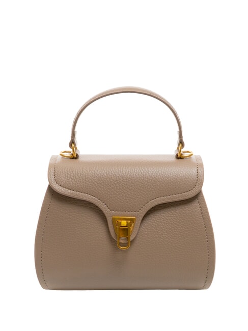 COCCINELLE MARVIN Borsa a mano mini in pelle con tracolla warm taupe - Borse Donna