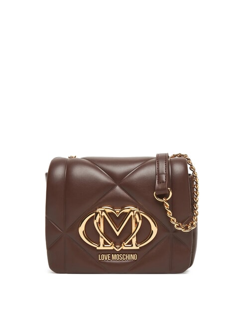 LOVE MOSCHINO EMBOSSED Borsa mini a tracolla cioccolato - Borse Donna