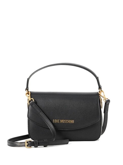 LOVE MOSCHINO CHUNKY TAB Borsa con flap e tracolla Nero - Borse Donna