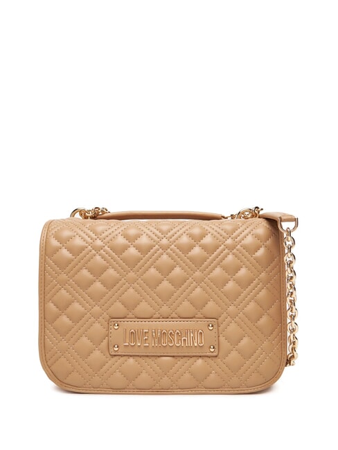LOVE MOSCHINO QUILTED Borsa a spalla doppia funzione beige - Borse Donna