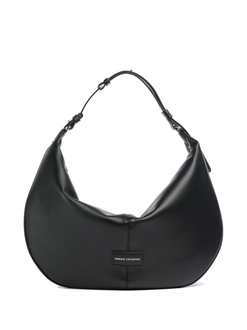 ARMANI EXCHANGE LIZ PEBBLE Borsa hobo grande a spalla black - Borse Donna