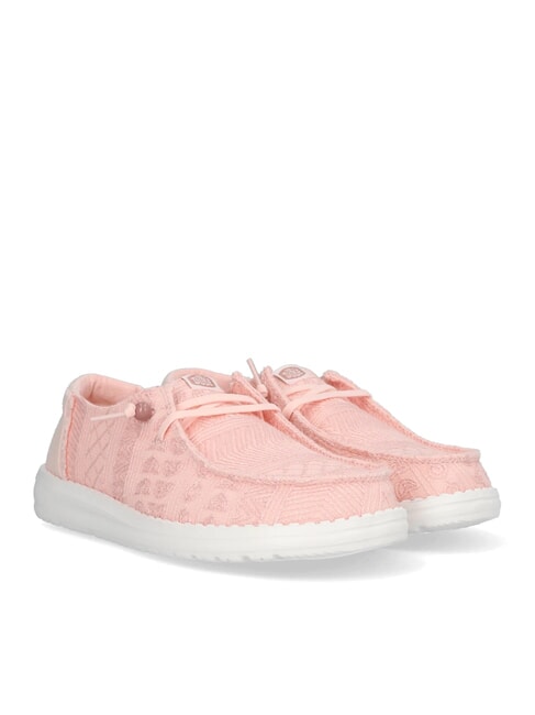 HEY DUDE WENDY CROCHET Scarpe slip-on ricamate in cotone pale pink - Scarpe Donna