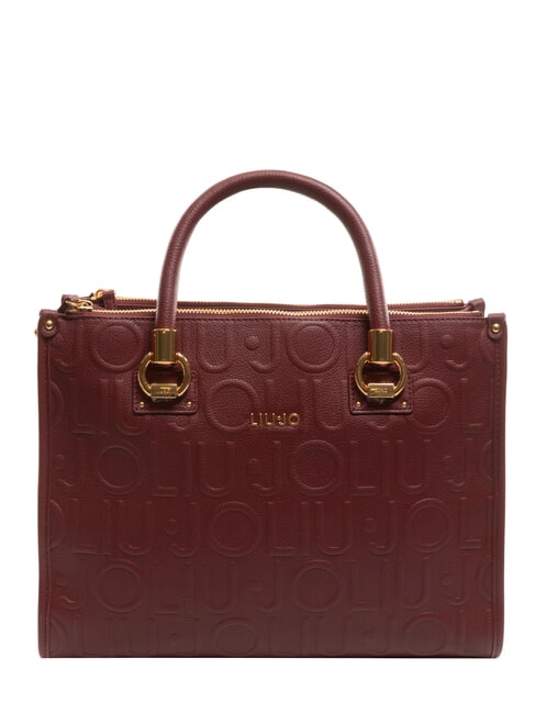 LIUJO MANHATTAN Borsa satchel media con logo red wine - Borse Donna